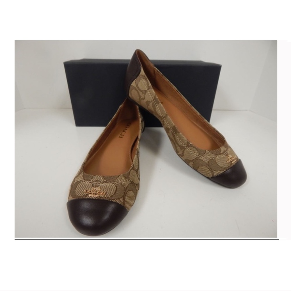 Authentic Coach Logo Flats